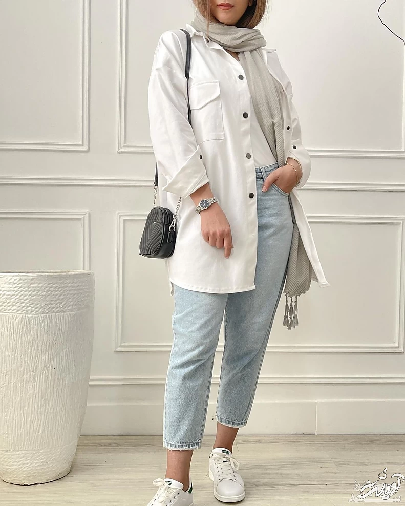 استایل با مانتو کتان